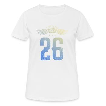 26 Zahl Krone - Frauen T-Shirt atmungsaktiv - Weiß - Vorne - AI Model Female 172 dark (172cm)