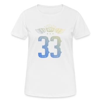 33 Number crown - Women's Breathable T-Shirt - white - Front - AI Model Female 172 dark (172cm)
