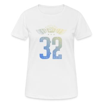 32 Couronne numérique - T-shirt respirant Femme - blanc - Devant - AI Model Female 172 dark (172cm)