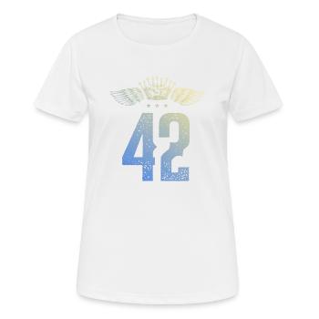 42 Number crown - Women's Breathable T-Shirt - white - Front - AI Model Female 172 dark (172cm)