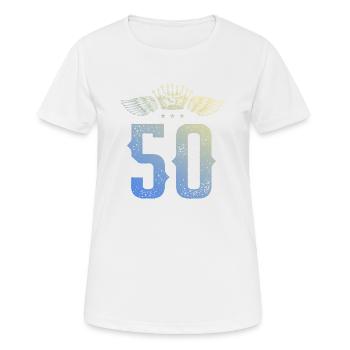 50 Number Crown - Women's Breathable T-Shirt - white - Front - AI Model Female 172 dark (172cm)