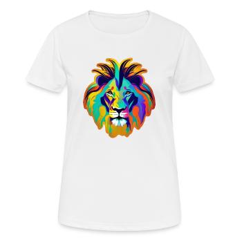 Löwenkopf Pop-Art - Frauen T-Shirt atmungsaktiv - Weiß - Vorne - AI Model Female 172 dark (172cm)
