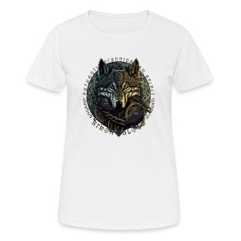 Wikinger Wolf Odins Valhalla Scandinavian Spirit - Frauen T-Shirt atmungsaktiv - Weiß - Vorne - AI Model Female 172 dark (172cm)