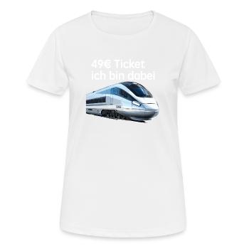 49€ Ticket Deutschland Gruppengeschenk - Frauen T-Shirt atmungsaktiv - Weiß - Vorne - AI Model Female 172 dark (172cm)