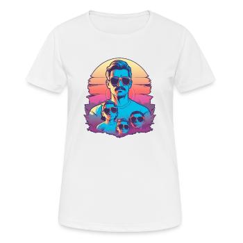 Papa cool avec des enfants - T-shirt respirant Femme - blanc - Devant - AI Model Female 172 dark (172cm)