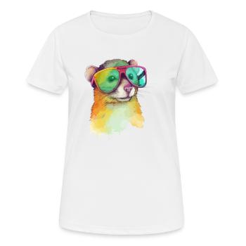 Miki, die Brillenspitzmaus - Frauen T-Shirt atmungsaktiv - Weiß - Vorne - AI Model Female 172 dark (172cm)