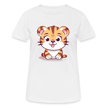 Douc the Tiger - Women's Breathable T-Shirt - white - Front - AI Model Female 172 dark (172cm)