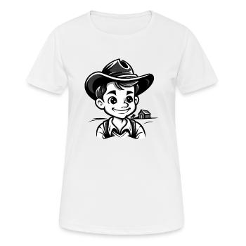 Le dessin animé Country Boy - T-shirt respirant Femme - blanc - Devant - AI Model Female 172 dark (172cm)