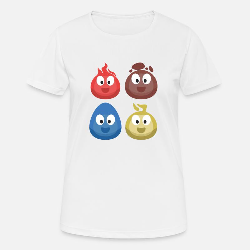 4 Elements (Fire, Earth, Water, Air) (Bubble) - Women's Breathable T-Shirt - white