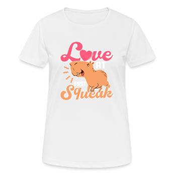Love At First Squeak Capybara Rodent Mammal - Frauen T-Shirt atmungsaktiv - Weiß - Vorne - AI Model Female 172 dark (172cm)