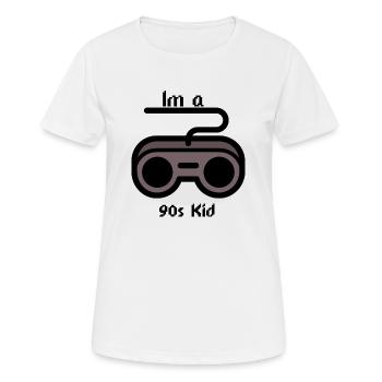 90s Kid - Women's Breathable T-Shirt - white - Front - AI Model Female 172 dark (172cm)