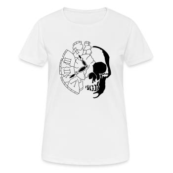 Schädel mit Uhr - Frauen T-Shirt atmungsaktiv - Weiß - Vorne - AI Model Female 172 dark (172cm)