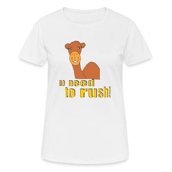 camel no need to rush - Women's Breathable T-Shirt - white - Front - AI Model Female 172 dark (172cm)