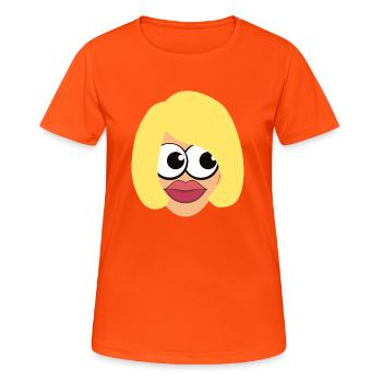 Blonde woman with makeup - Women's Breathable T-Shirt - neon orange - Front - AI Model Female 172 dark (172cm)