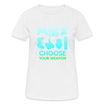 Gamer Game Play Online Computer Gaming Arcade Neon - Women's Breathable T-Shirt - white - Front - AI Model Female 172 dark (172cm)