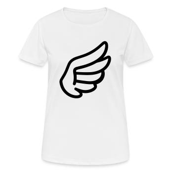 Ailes d'ange - T-shirt respirant Femme - blanc - Devant - AI Model Female 172 dark (172cm)