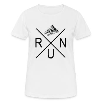 Trail Running Sport - Frauen T-Shirt atmungsaktiv - Weiß - Vorne - AI Model Female 172 dark (172cm)