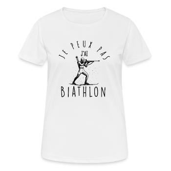 I can't, I have Biathlon - Women's Breathable T-Shirt - white - Front - AI Model Female 172 dark (172cm)