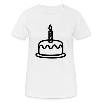 Gateau d'anniversaire - T-shirt respirant Femme - blanc - Devant - AI Model Female 172 dark (172cm)