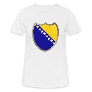 Bosnie (Bosnien_Wappen) - T-shirt respirant Femme - blanc - Devant - AI Model Female 172 dark (172cm)