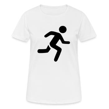 Jogger - Frauen T-Shirt atmungsaktiv - Weiß - Vorne - AI Model Female 172 dark (172cm)