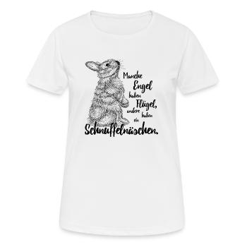 Kaninchen Hasen Zwergkaninchen Engel Liebe - Frauen T-Shirt atmungsaktiv - Weiß - Vorne - AI Model Female 172 dark (172cm)