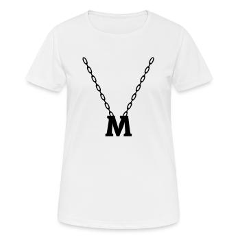Des chaînes de lettres initiales M - T-shirt respirant Femme - blanc - Devant - AI Model Female 172 dark (172cm)