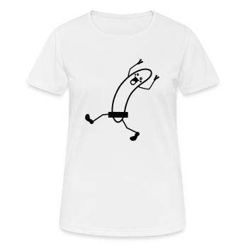 Naked Running Banana - Women's Breathable T-Shirt - white - Front - AI Model Female 172 dark (172cm)