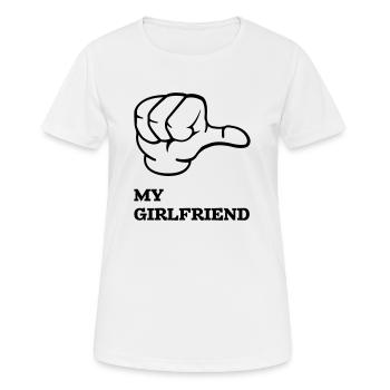 my_girlfriend - Frauen T-Shirt atmungsaktiv - Weiß - Vorne - AI Model Female 172 dark (172cm)