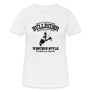 Western Rodeo - Bullrider - T-shirt respirant Femme - blanc - Devant - AI Model Female 172 dark (172cm)