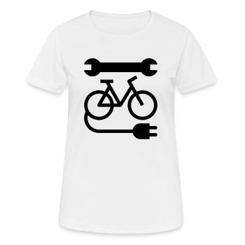 E-bike Werkstatt - Frauen T-Shirt atmungsaktiv - Weiß - Vorne - AI Model Female 172 dark (172cm)