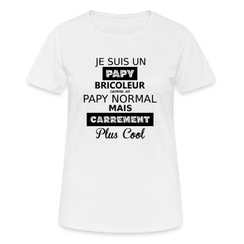 Papy bricoleur - T-shirt respirant Femme - blanc - Devant - AI Model Female 172 dark (172cm)