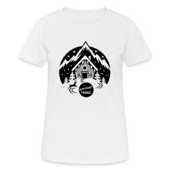 Alpe-d'Huez Frankreich Skigebiet - Frauen T-Shirt atmungsaktiv - Weiß - Vorne - AI Model Female 172 dark (172cm)