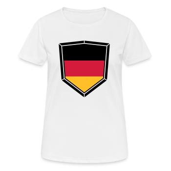bouclier blason forme super bouton 3 couleurs Alle - T-shirt respirant Femme - blanc - Devant - AI Model Female 172 dark (172cm)