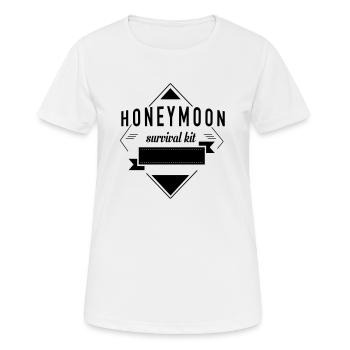 honeymoon_survival_kit_c - T-shirt respirant Femme - blanc - Devant - AI Model Female 172 dark (172cm)