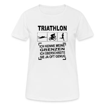 Triathlon - Frauen T-Shirt atmungsaktiv - Weiß - Vorne - AI Model Female 172 dark (172cm)