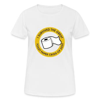 J'ai survécu à la grande crise du papier hygiénique (Corona) - T-shirt respirant Femme - blanc - Devant - AI Model Female 172 dark (172cm)