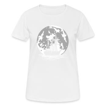 bateau pirate et pleine lune - T-shirt respirant Femme - blanc - Devant - AI Model Female 172 dark (172cm)