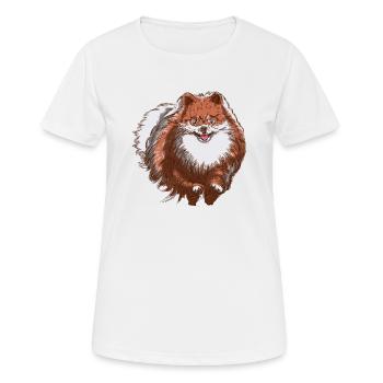 Cute Spitz court vers vous - Spitz Dog Design - T-shirt respirant Femme - blanc - Devant - AI Model Female 172 dark (172cm)
