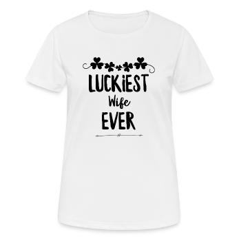 Une femme chanceuse - T-shirt respirant Femme - blanc - Devant - AI Model Female 172 dark (172cm)