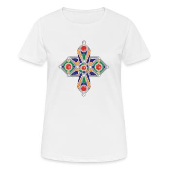 Bijoux kabyle - T-shirt respirant Femme - blanc - Devant - AI Model Female 172 dark (172cm)
