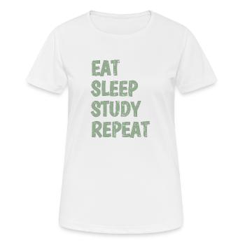 Eat Sleep Study Repeat - Women's Breathable T-Shirt - white - Front - AI Model Female 172 dark (172cm)