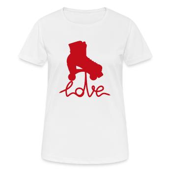 Roller love - T-shirt respirant Femme - blanc - Devant - AI Model Female 172 dark (172cm)