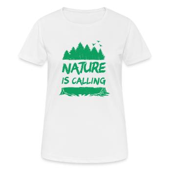Nature is Calling - Women's Breathable T-Shirt - white - Front - AI Model Female 172 dark (172cm)