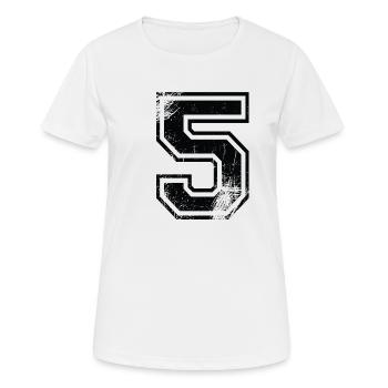 Numero 5 Équipe Foot baseball basket université - T-shirt respirant Femme - blanc - Devant - AI Model Female 172 dark (172cm)