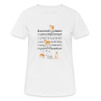 Akita Dog Music Partition Cadeau - T-shirt respirant Femme - blanc - Devant - AI Model Female 172 dark (172cm)