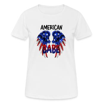 American Babe - Women's Breathable T-Shirt - white - Front - AI Model Female 172 dark (172cm)