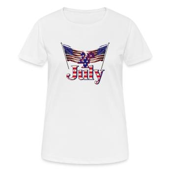 4th of July Flag - Women's Breathable T-Shirt - white - Front - AI Model Female 172 dark (172cm)