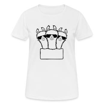 Bouclier vide de l’équipe Lamas - T-shirt respirant Femme - blanc - Devant - AI Model Female 172 dark (172cm)