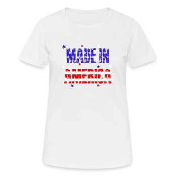 Made In America - Women's Breathable T-Shirt - white - Front - AI Model Female 172 dark (172cm)